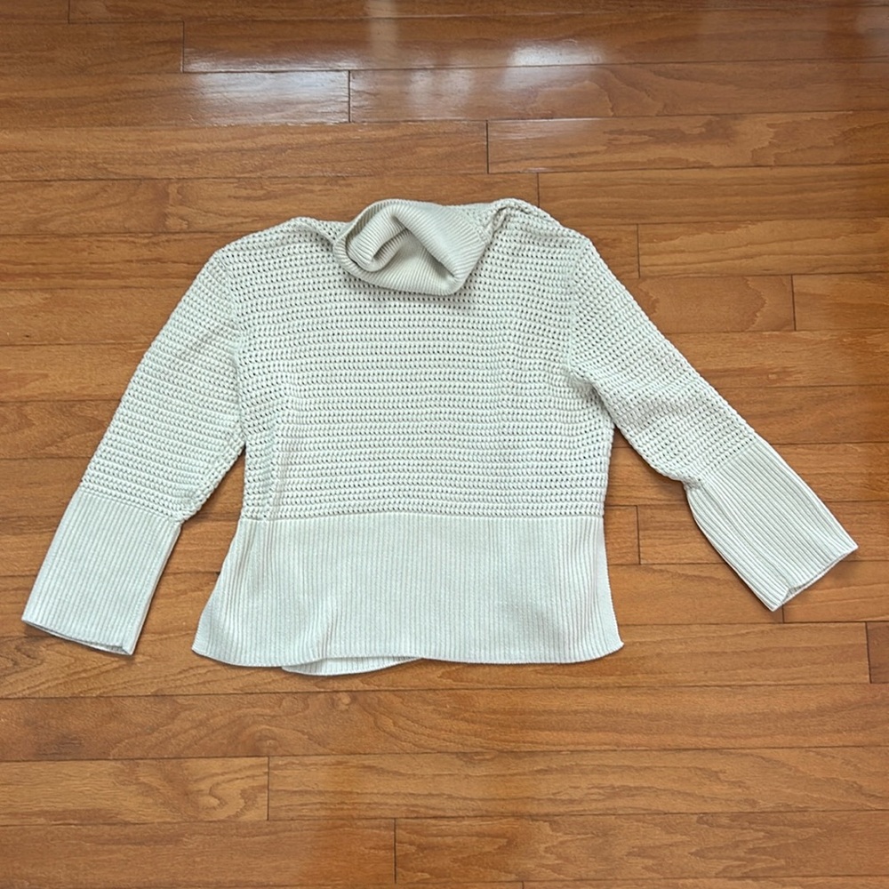 GAP Cream Cowl Neck Textured Sweater